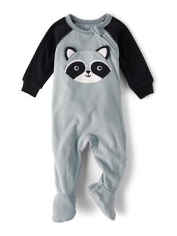 The Children's Place - Raccoon Microfleece Footed Onesies