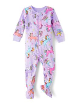 The Children's Place - Girls Unicorn Snug Fit Cotton Footed Onesies