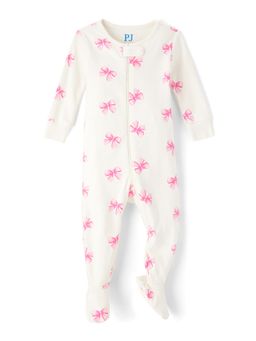 The Children's Place - Girls Bow Snug Fit Cotton Footed Onesies