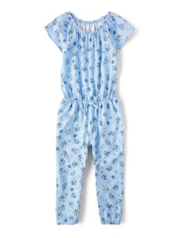 The Children's Place - Girls Blue Floral Flutter Jumpsuit