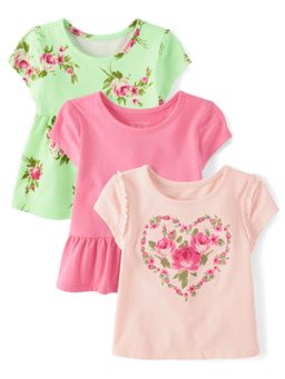 The Children's Place - Girls Multi-Color Floral Tops (Pack of 3)
