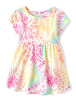 The Children's Place - Girls Rainbow Tie Dye Everyday Dress