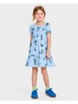 The Children's Place - Girls Mommy & Me Floral Ruffle Blue Dress