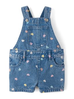 The Children's Place - Girls Print Denim Dungaree