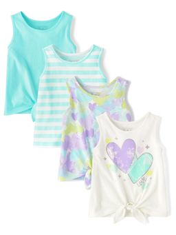 The Children's Place - Girls Heart Tie Front Tank Tops (Pack of 4)