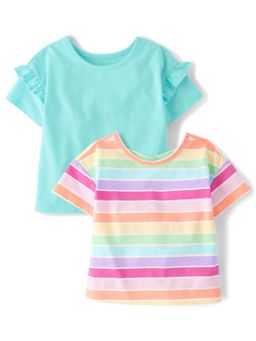 The Children's Place - Girls Pink Print Cross Back Top (Pack of 2)