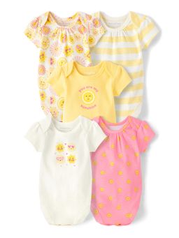 The Children's Place - Girls Multi-Color Sun Bodysuit (Pack of 5)