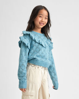 The Children's Place - Girls Ruffle Pointelle Sweater