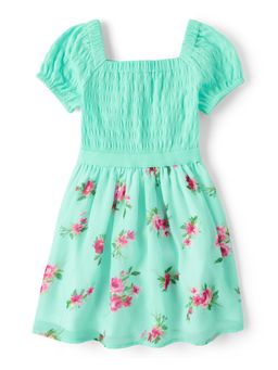 The Children's Place - Girls Floral Smocked Fit and Flare Dress