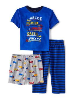 The Children's Place - Boys Alphabet Vehicle T-Shirt with Shorts & Pajama