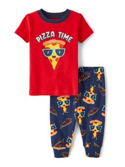 The Children's Place - Boys Pizza Time Snug Fit Cotton T-Shirt with Pajama