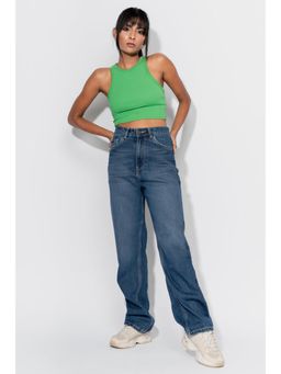 FREAKINS - Mid-blue Retrograde Straight Jeans