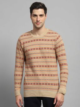 Monte Carlo - Beige Round Neck Full Sleeve Sweater