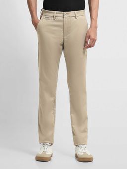 Arrow Sports - Beige Twill Slim Fit Trousers