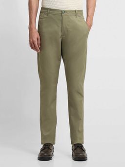 Arrow Sports - Green Twill Super Slim Fit Trousers