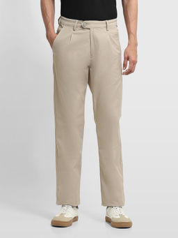 Arrow Sports - Beige twill Regular Fit Trousers