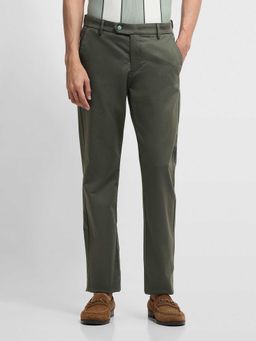 Arrow Sports - Green Dobby Hudson Regular Fit Trousers