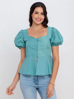 Zink London - Women's Green Solid Top