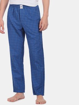 U.S. POLO ASSN. - Men Blue I659 Comfort Fit Checks Cotton Lounge Pants Blue