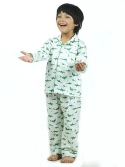 MIRACLE HAPPEN - Miracles Happen Whale Print Night Suit - White