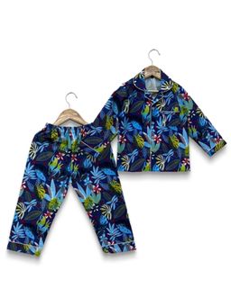 MIRACLE HAPPEN - Miracles Happen Night Tropical Print Blue Night Suit - Navy Blue