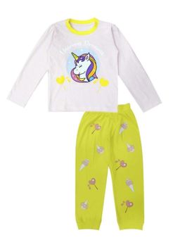 MIRACLE HAPPEN - Miracles Happen Unicorn Dreams Nightsuit - White