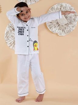 MIRACLE HAPPEN - Miracles Happen Personalised Lazy Crazy Night Suit - White
