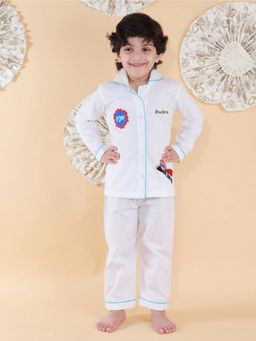 MIRACLE HAPPEN - Miracles Happen Personalised Superman Night Suit - White
