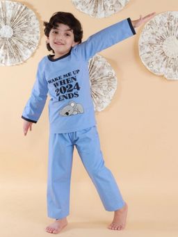 MIRACLE HAPPEN - Miracles Happen Personalised Tee Shirt Night Suit - Blue