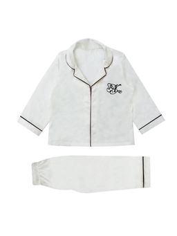 MIRACLE HAPPEN - Miracles Happen Personalised Bang Satin Night Suit For Kids - White