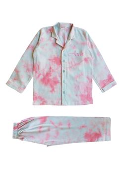 MIRACLE HAPPEN - Miracles Happen Personalised Bubble Gum Tie and Dye Night Suit - Multi-Color