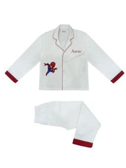 MIRACLE HAPPEN - Miracles Happen Personalised Spider Men Night Suit - White