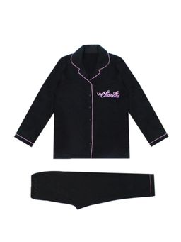 MIRACLE HAPPEN - Miracles Happen Personalised Satin Night Suit For Kids - Black