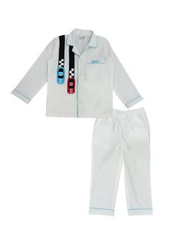 MIRACLE HAPPEN - Miracles Happen White Racing Car Nightsuit