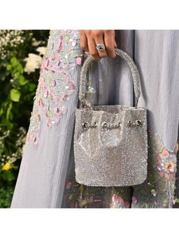 Ozel - Silver Dazzle Mini Bucket Bag
