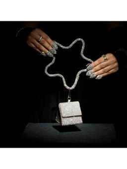 Ozel - Silver Nano Charm Bag with Star Handle