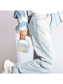 Ozel - Denim Bijoux Mini Flap Bag
