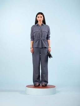PANGOLIN - The Alfresco Blue Solid Shirt & Pant (Set of 2)