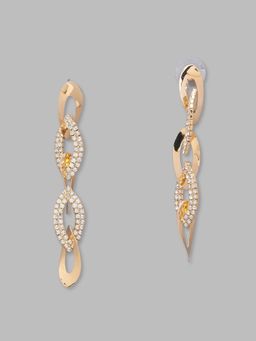 Globus - Gold Plated Geometric Drop Earring-3619396001