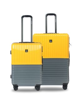Nasher Miles - Istanbul Hard-Sided Abs & Pc Luggage Yellow & Grey Trolley Bags (Pack of 2)