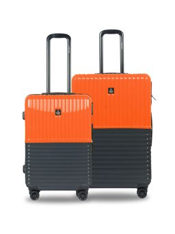 Nasher Miles - Istanbul Hard-Sided Abs & Pc Luggage Trolley Bags (Orange,Grey) (Pack of 2)
