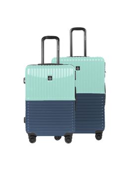 Nasher Miles - Istanbul Hard-Sided Polycarbonate Trolley Bags (Teal-Dark Blue) (Pack of 2)