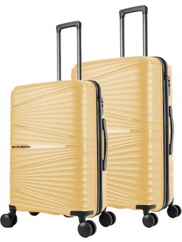 Nasher Miles - Mumbai Hard-Sided Polypropylene Luggage Yellow Trolley Bags (Pack of 2)