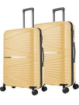 Nasher Miles - Mumbai Hard-Sided Polypropylene Luggage Yellow Trolley Bags (Pack of 2)