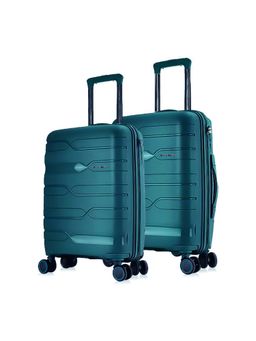 Nasher Miles - Paris Hard-Sided Polypropylene Dark Green Trolley Bag (Pack of 2)