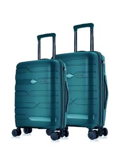 Nasher Miles - Paris Hard-Sided Polypropylene Dark Green Trolley Bag (Pack of 2)