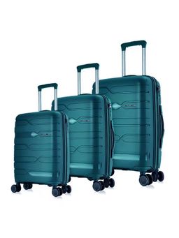 Nasher Miles - Paris Hard-Sided Polypropylene Dark Green Trolley Bag (Pack of 3)