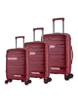 Nasher Miles - Paris Hard-Sided Polypropylene Maroon Trolley Bag (Pack of 3)