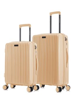 Nasher Miles - Pondicherry Hard-Side Polypropylene Peach Trolley Bags (Pack of 2)