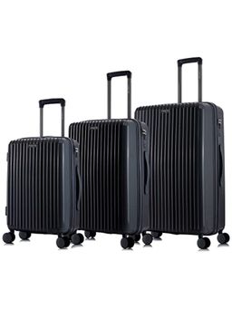 Nasher Miles - Pondicherry Hard-Side Polypropylene Black Trolley Bags (Pack of 3)
